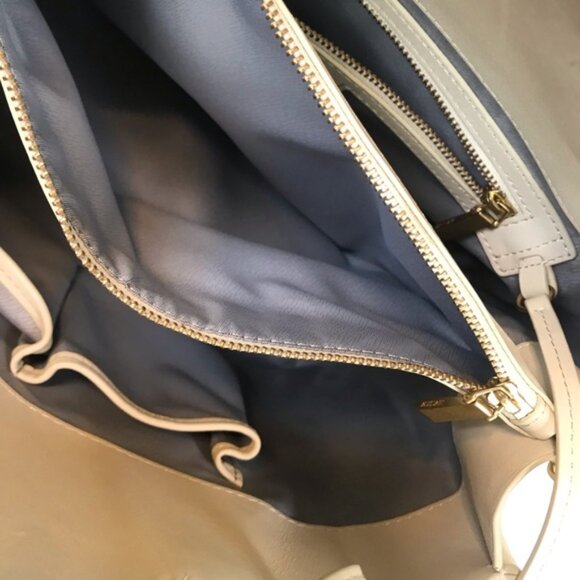 Aritzia Auxiliary Bega Leather Satchel Structured Bag Crossbody Shoulder Bag Tan - Picture 10 of 16